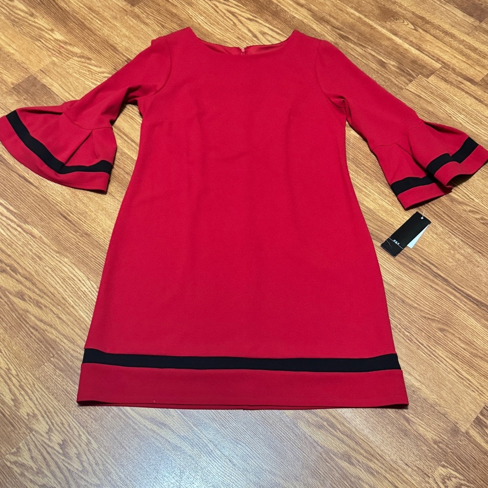 R&K Red Dress with Bell Sleeves NWT